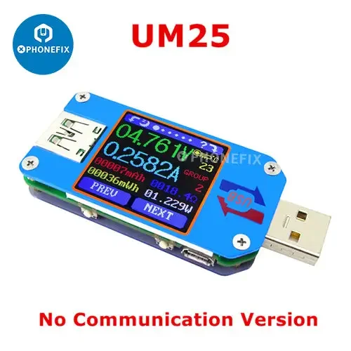Testeur de tension USB avec écran LCD couleur UM34C UM25C UM24C