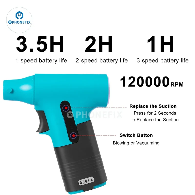 Pistolet de nettoyage de poussière pour ventilateur à turbine aspirante MaAnt BF-1