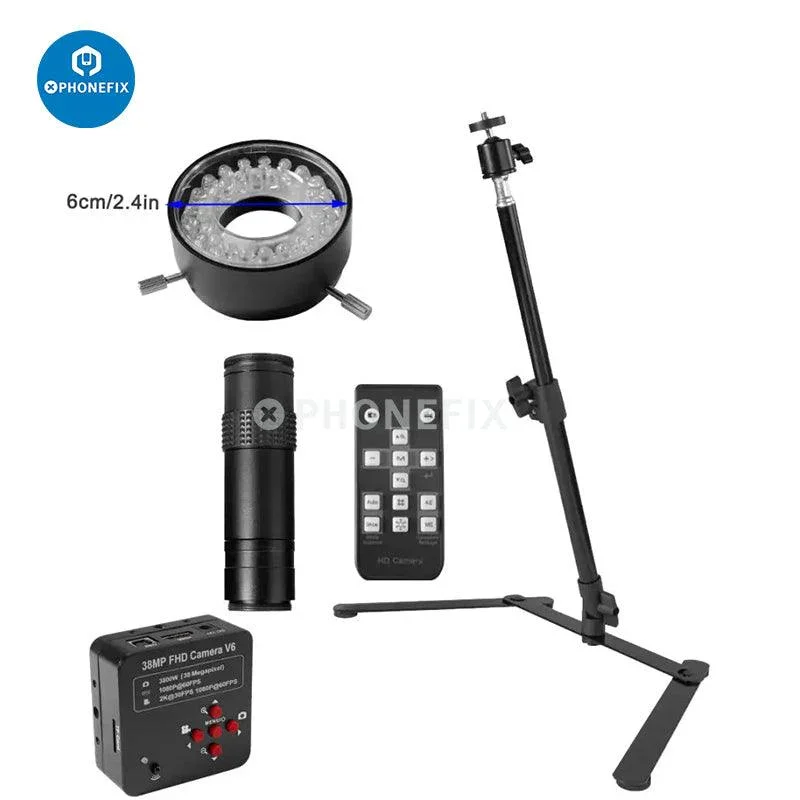 Caméra industrielle numérique 38 MP HDMI USB Support de microscope Réparation de processeur