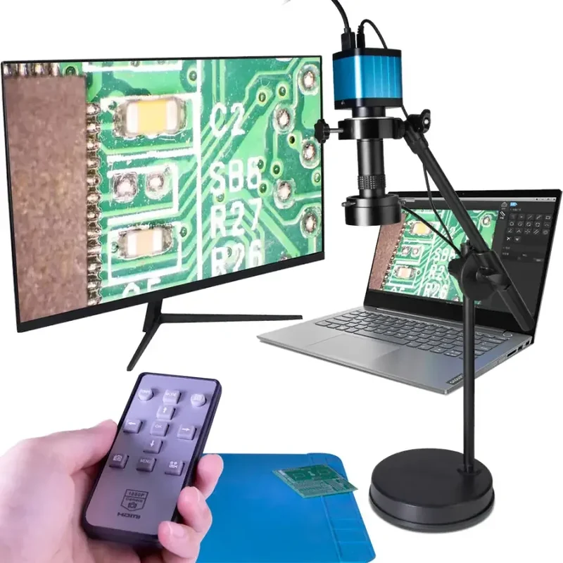 Microscope 4K HDMI USB, caméra vidéo 48 MP, réparation de circuits imprimés