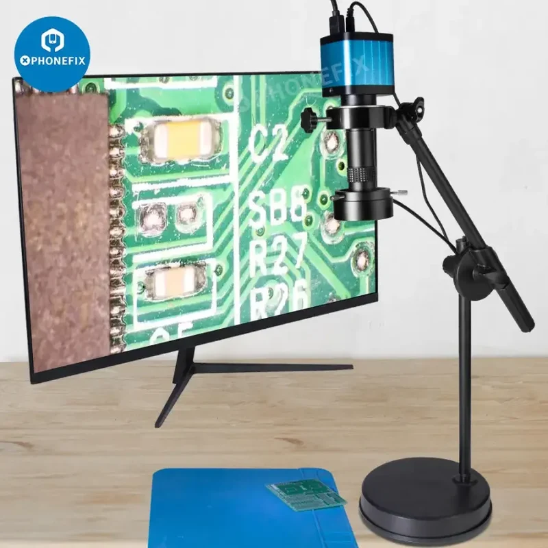 Microscope 4K HDMI USB, caméra vidéo 48 MP, réparation de circuits imprimés