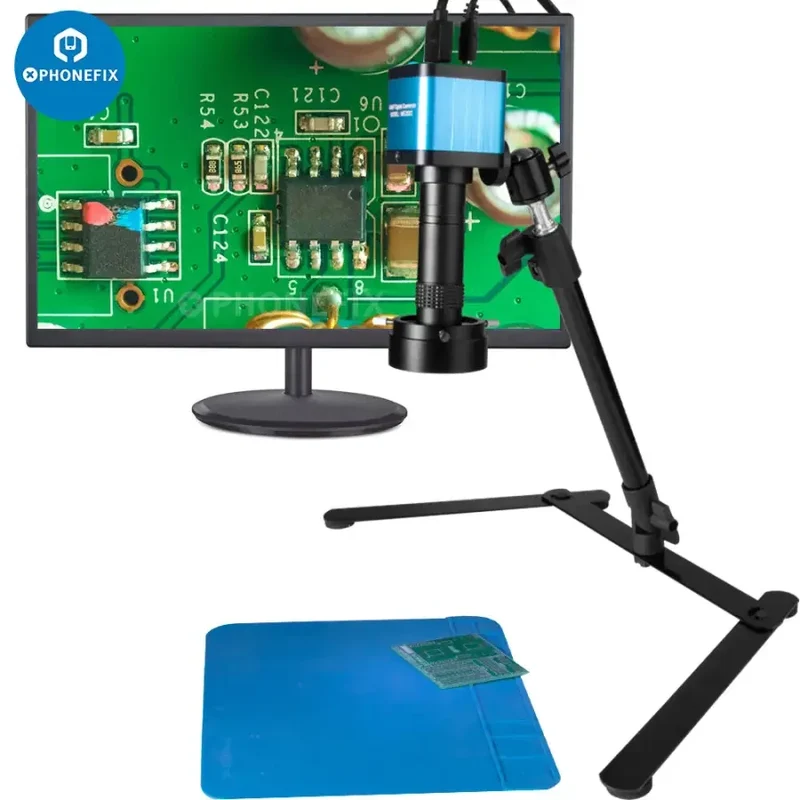 Kit de microscope numérique 4K 48MP avec objectif zoom pour caméra industrielle