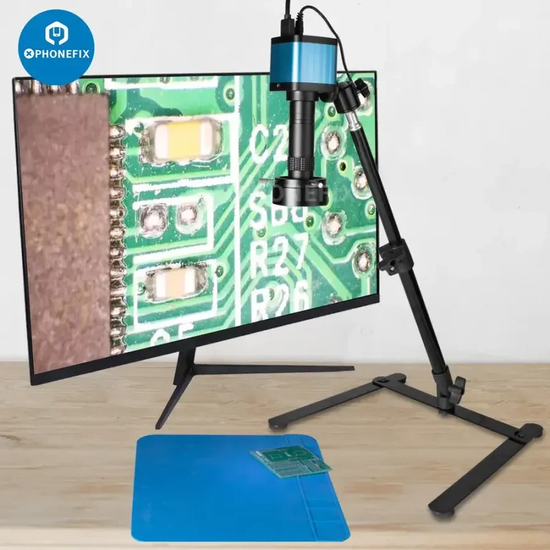 Kit de microscope numérique 4K 48MP avec objectif zoom pour caméra industrielle