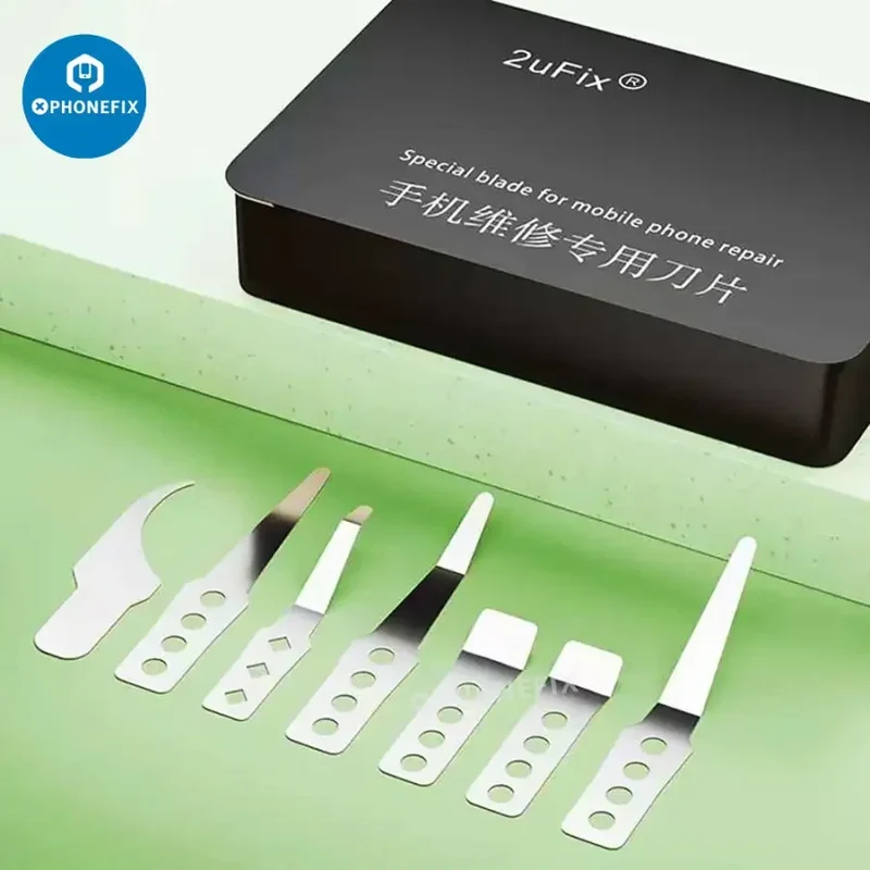 Kit de lames courbées spéciales 2uFix pour retrait de circuits intégrés et réparation de téléphones portables