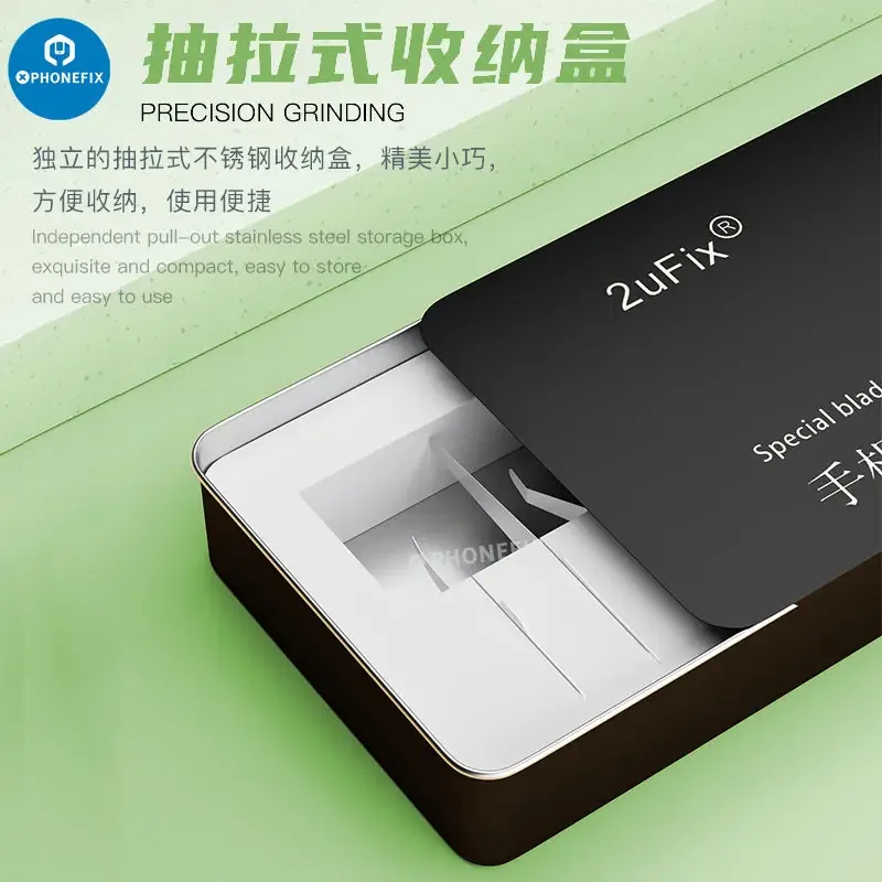Kit de lames courbées spéciales 2uFix pour retrait de circuits intégrés et réparation de téléphones portables