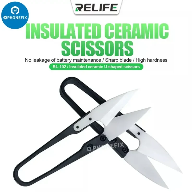 Ciseaux en céramique isolés RL-102, outil de coupe en forme de U