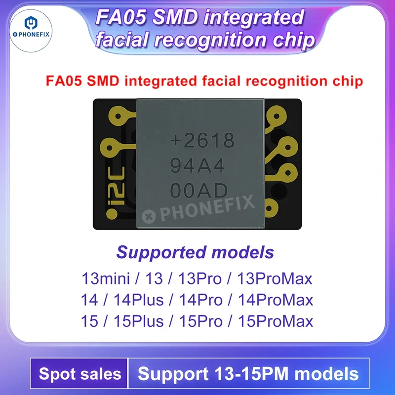 Puce intégrée de réparation Face ID i2C FA02 FA05 pour iPhone X-15 Pro Max