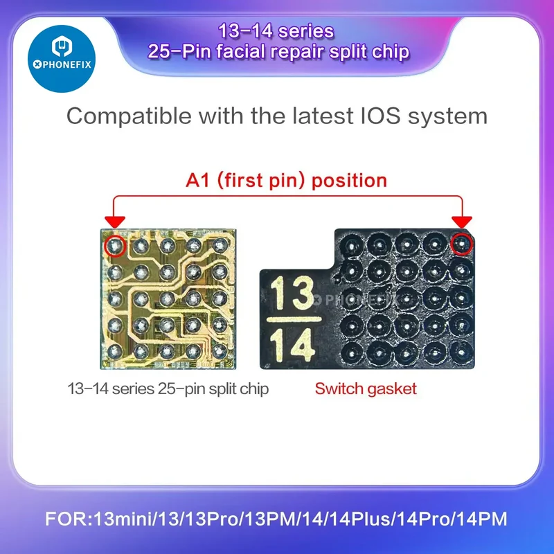 Puce intégrée de réparation Face ID i2C FA02 FA05 pour iPhone X-15 Pro Max