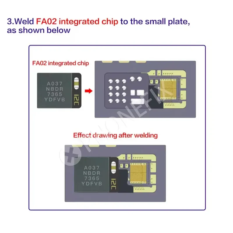 Puce intégrée de réparation Face ID i2C FA02 FA05 pour iPhone X-15 Pro Max
