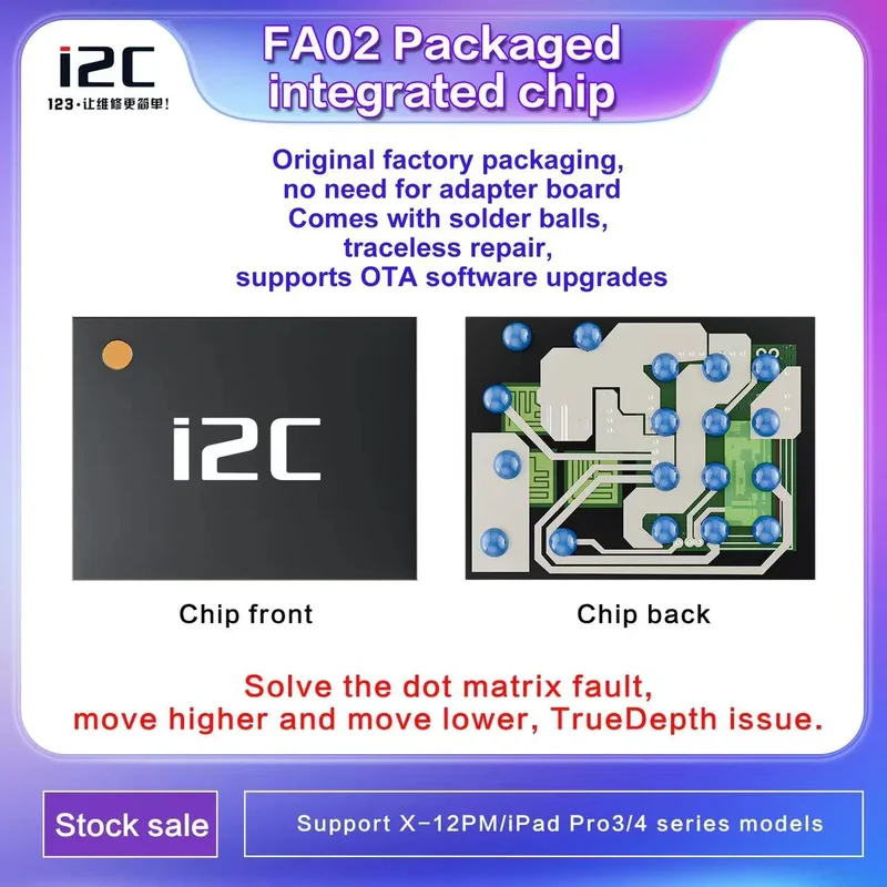 Puce intégrée de réparation Face ID i2C FA02 FA05 pour iPhone X-15 Pro Max