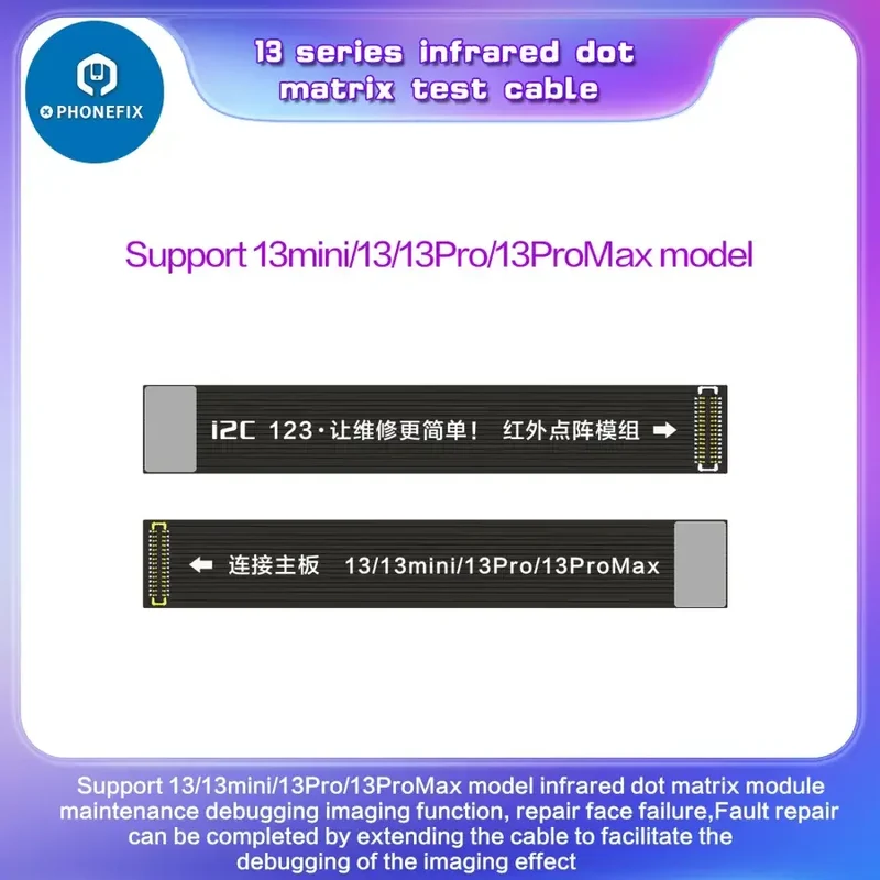 Câble de test matriciel infrarouge I2C pour iPhone X-13 Pro Max