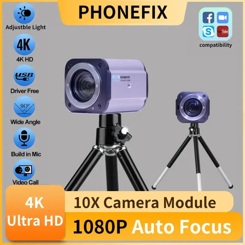 Module de caméra 10P à mise au point automatique 1080X pour diffusion en direct