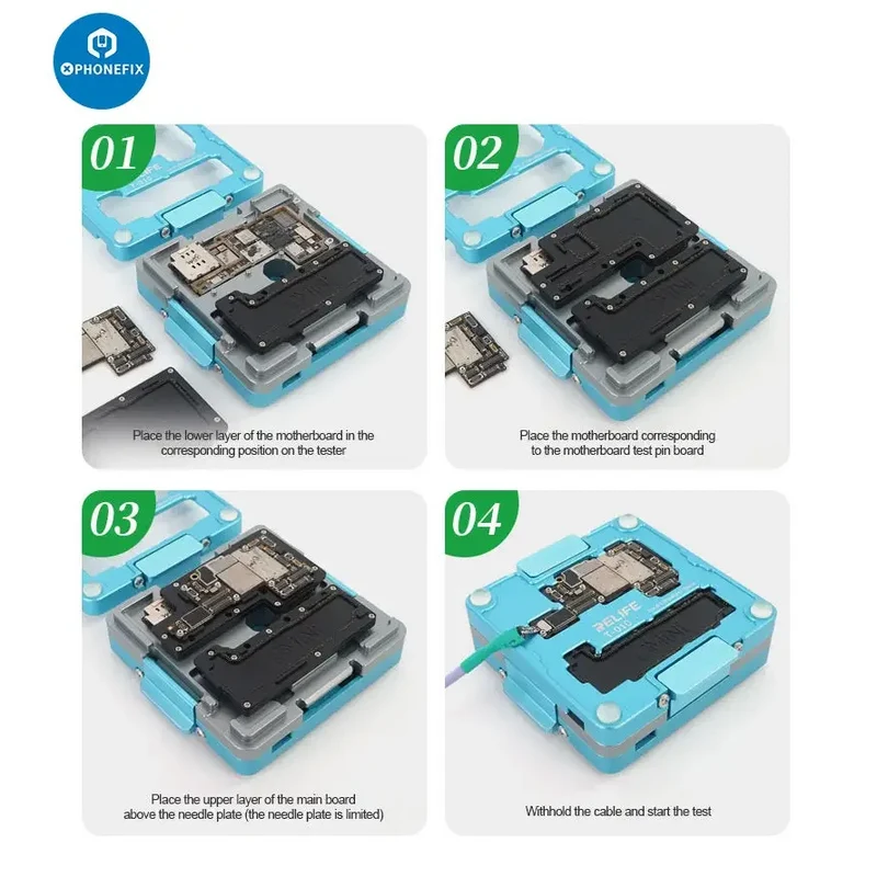 Testeur de carte mère intermédiaire 010 en 4 Relife T-1 pour iPhone 13 Pro Max