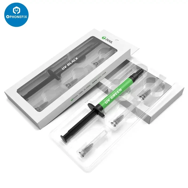 Masque de soudure durcissable aux UV 2UUL, pâte noire verte avec aiguille de 0.6 mm