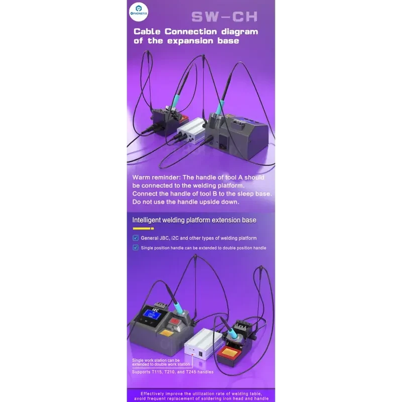 Base d'extension de table de soudage intelligente I2C SW-CH pour JBC T115 T210 T245