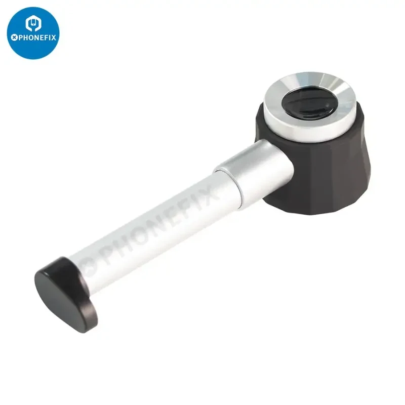 Loupe portative 45X avec éclairage et échelle, loupe pliante