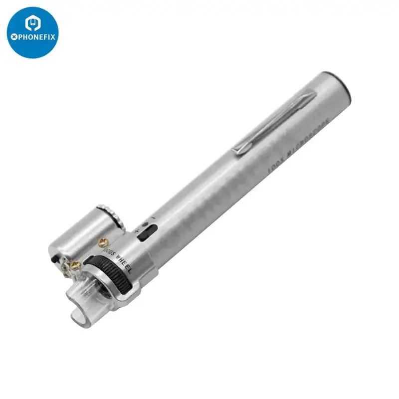 Loupe de poche LED 100X pour microscope