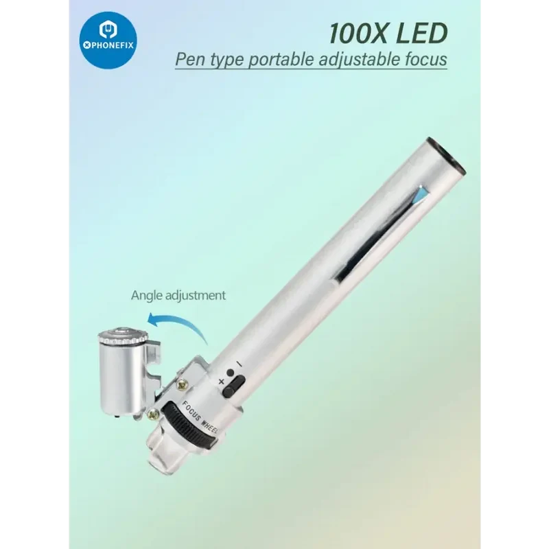 Loupe de poche LED 100X pour microscope