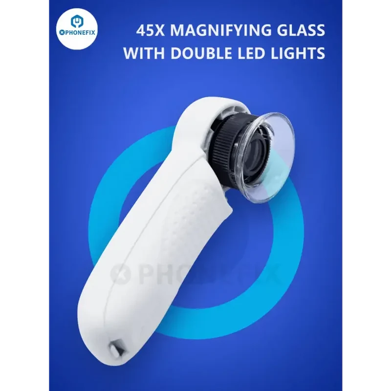 Loupe à bijoux 45X avec 2 LED