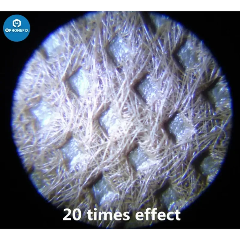 Microscope de poche à éclairage LED 20-40X avec loupe zoom et base coulissante