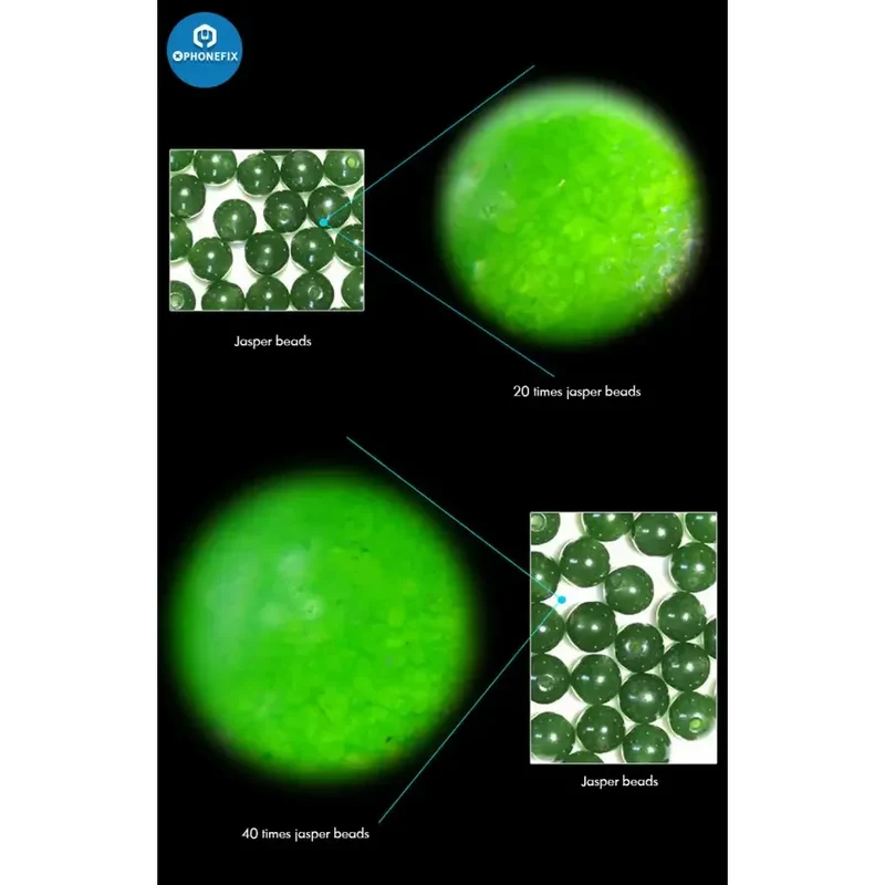 Microscope de poche à éclairage LED 20-40X avec loupe zoom et base coulissante