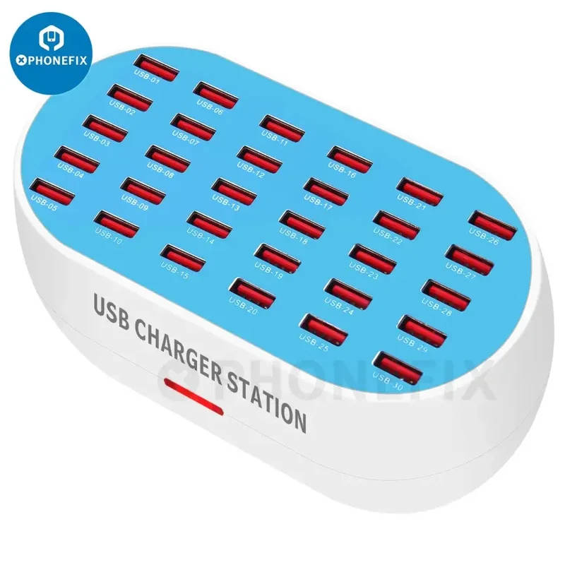 Chargeur 30 ports USB Hub de données Station de charge multiport 160 W