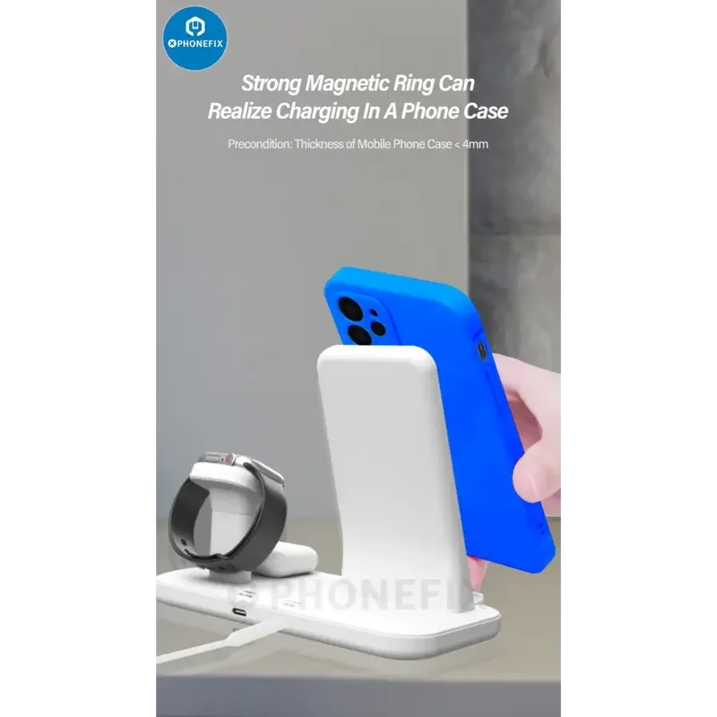 Station de charge sans fil 3 en 1, chargeur rapide pour téléphone, iWatch, AirPods