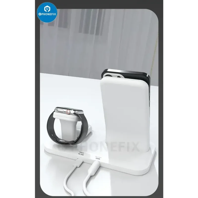 Station de charge sans fil 3 en 1, chargeur rapide pour téléphone, iWatch, AirPods