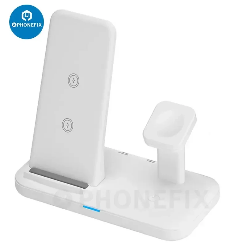 Station de charge sans fil 3 en 1, chargeur rapide pour téléphone, iWatch, AirPods