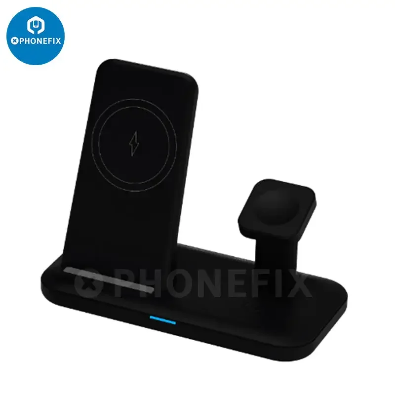 Station de charge sans fil 3 en 1, chargeur rapide pour téléphone, iWatch, AirPods