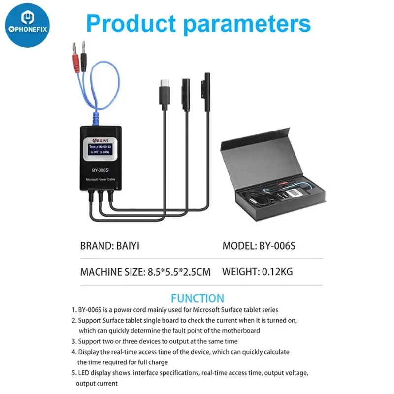 Câble d'alimentation multifonction Microsoft BY-006S pour ordinateur portable Surface