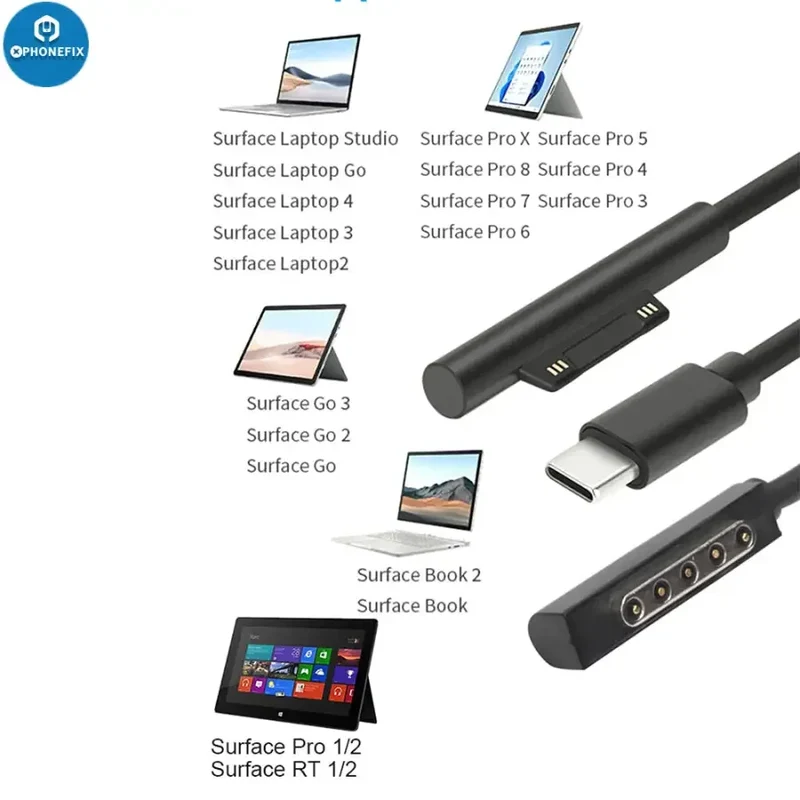 Câble d'alimentation multifonction Microsoft BY-006S pour ordinateur portable Surface