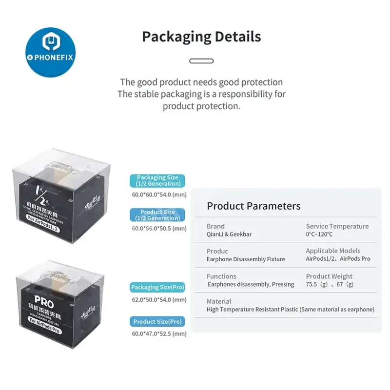 Support de démontage de batterie pour casque QIANLI pour Airpods 1/2/Pro