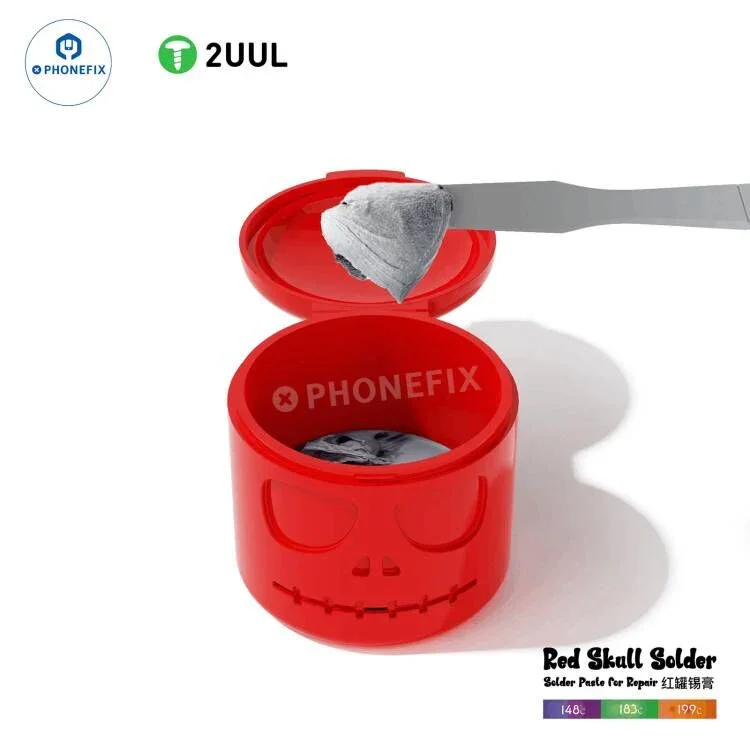 Pâte à souder 2UUL Red Skull, flux de soudure, réparation, 148℃, 183℃, 199℃, 50 g