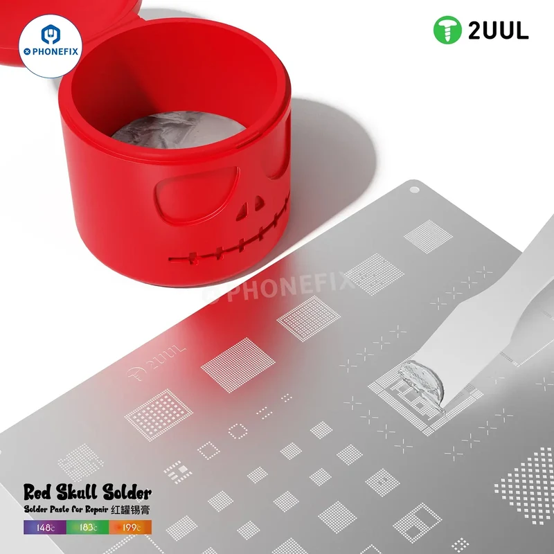 Pâte à souder 2UUL Red Skull, flux de soudure, réparation, 148℃, 183℃, 199℃, 50 g