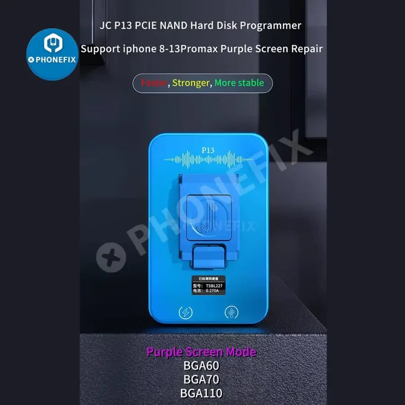 JC P13 Ultimate Box pour PCIE Nand DFU Purple Screen Tool