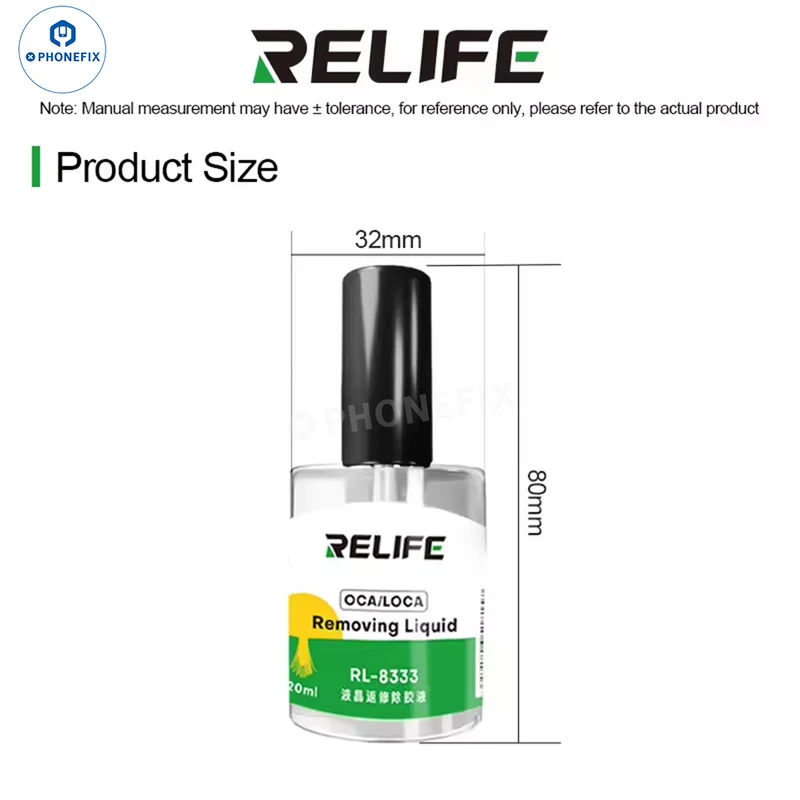 Dissolvant liquide pour colle OCA de polariseur d'écran RELIFE RL-528 8333