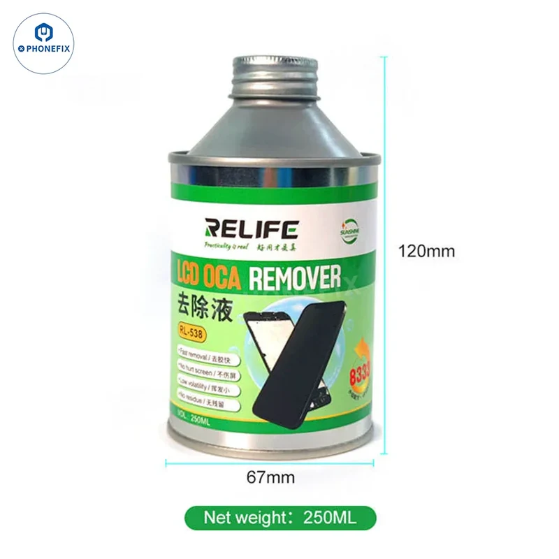 Dissolvant liquide pour colle OCA de polariseur d'écran RELIFE RL-528 8333