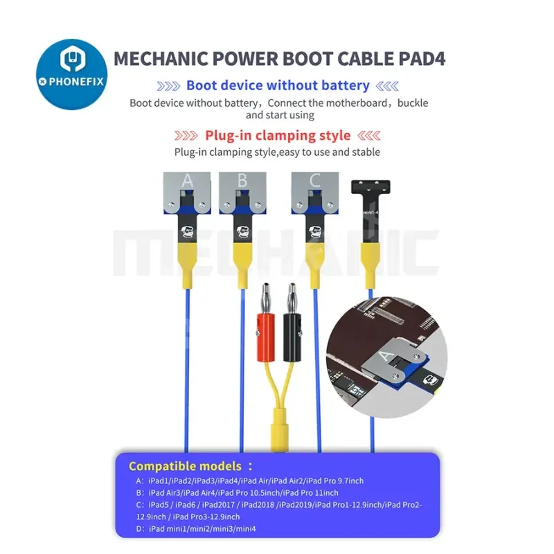 Câble d'alimentation de démarrage MECHANIC PAD4 pour iPad 456 Mini 1234 iPad Pro