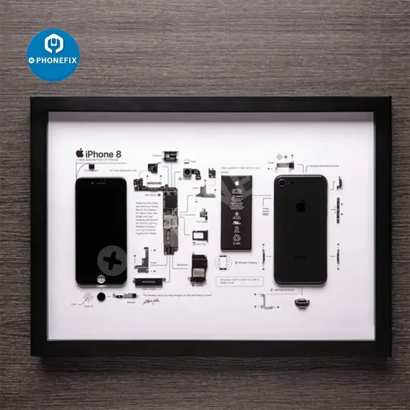 Cadre photo Apple 3D démontable pour anciennes collections d'iPhone encadrées