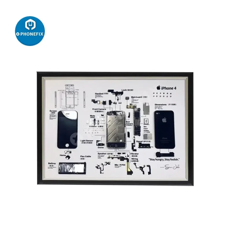 Cadre photo Apple 3D démontable pour anciennes collections d'iPhone encadrées