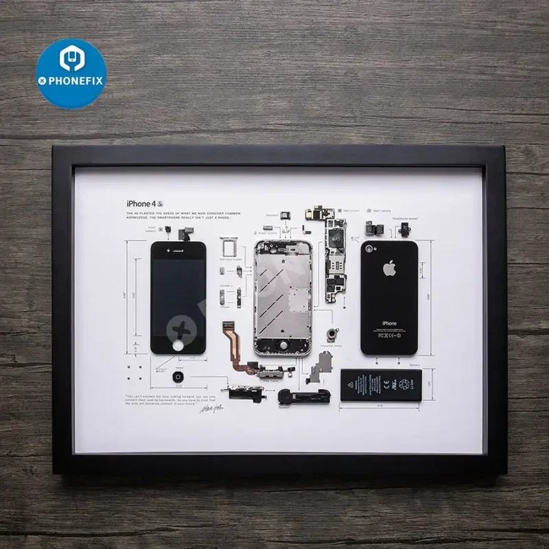 Cadre photo Apple 3D démontable pour anciennes collections d'iPhone encadrées