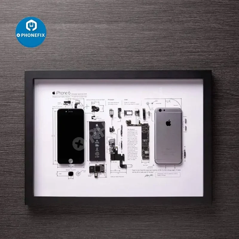 Cadre photo Apple 3D démontable pour anciennes collections d'iPhone encadrées