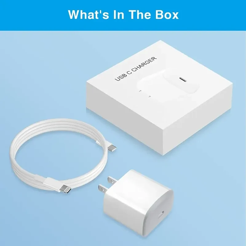 Chargeur mural rapide USB-C certifié 20 W pour adaptateur secteur Apple USB-C