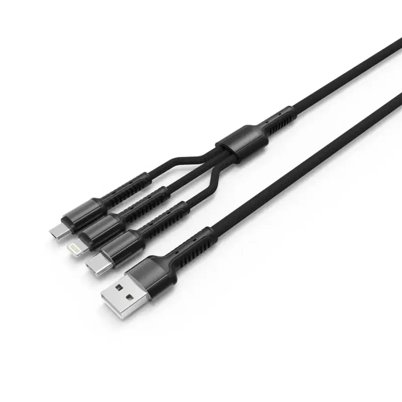 Câble de chargement USB universel 3 en 1 Type-C pour iPhone et Android