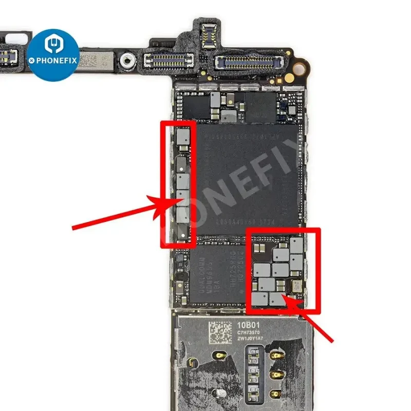 Inducteur universel pour carte mère d'iPhone autour de la bobine du processeur