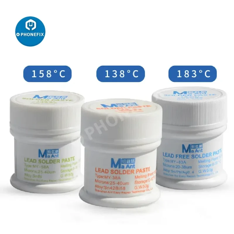 Pâte à souder MaAnt 138 158 183 degrés Flux d'étain pour soudure BGA