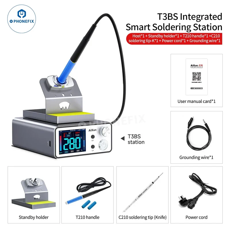 Station de soudage intelligente Aixun T3B avec pointes de soudage à poignée T210/115