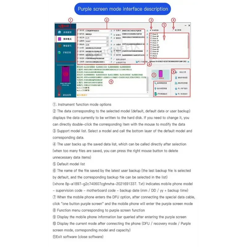 Outil de réparation de boîtier ibox P12, programmateur NAND BGA110, écran violet DFU