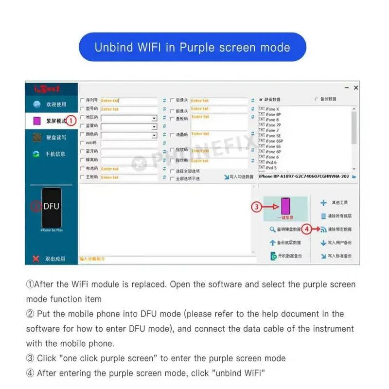 Outil de réparation de boîtier ibox P12, programmateur NAND BGA110, écran violet DFU